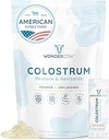 WONDERCOW Colostrum Supplement Pulver til Gut sundhed, immunforsvar, Muscle Recovery & Wellness; Natural IgG Pure Whole Bovine Colostrum Superfood, Unflavored, 30 Serveringer