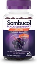Sambucol Black Elderberry Gummies - Hyldebær med zink og C-vitamin til voksne, Sambucus Gummies, immunforsvar - 60 Greve