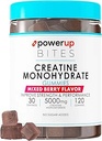 Creatine Monohydrate Gummies for Men & Women, 100% Creatine Mixed Berry Gummies, 5g per Serving + Vegan, Sugar Free + Strength, Energy, Muscle & Booty Gain - 120 Count