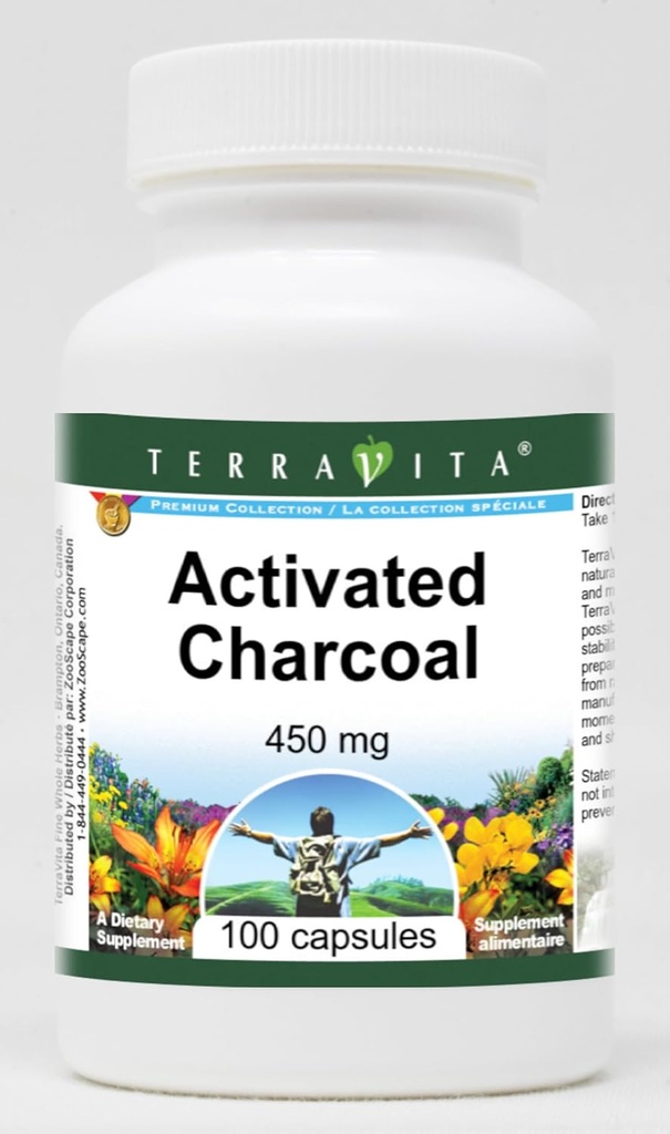 Aktiveret kul - 450 mg (100 kapsler, ZIN: 510652)