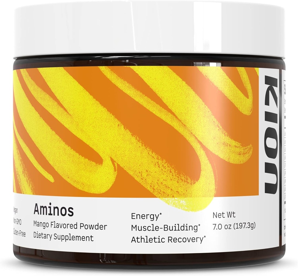 Kion Aminos Essential Aminosyrer Pulver - Aminosyre Ernæringstilskud, Aminos Pulver, Essential Amino Energy Ingen koffein, EAAs Aminosyrer Pulver, BCAA EAA - 30 Servering, Mango