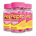 Pepto Bismol Chews, Hurtig og effektiv fordøjelseslindring fra kvalme, hjerterytme, fordøjelsesbesvær, opsat mave, diarré, 72 i alt (3 pakker af 24)