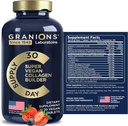 Vegansk Collagen Kosttilskud til kvinder og mænd - Plant baseret Collagen Boost tabletter - Skønhed Booster Vegan Biotin, Hyaluronsyre, Aminosyrer, Økologisk Collagen Peptider - 30 Collagen Vegan piller