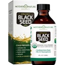 Moder Natur USDA Organic Black Seed Oil - Cold Pressed, Uraffineret & Vegan Nigella Sativa, High Thymoquinon (2% +), Omega 3 6 9 for immunforsvar, Joint & Heart Support, Hår & Hud, Non- GMO, 4oz