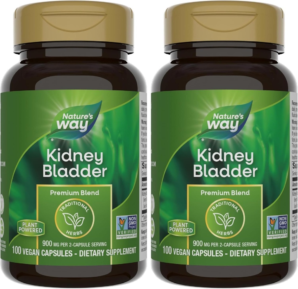 Nature's Way Kidney Bladder, Traditional Herbs Supplement, 900mg Per Serving, 100 Vegan Capsules (Pack of 2)