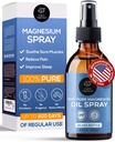 Organic Organic Magnesium Oil Spray for Feet, Sleep & Sore Muscles – 100% Pure Ancient Zechstein Mg Chloride, Topical Formula for Natural Relaxation, Body Massage, Leg Cramps & Workout Relief