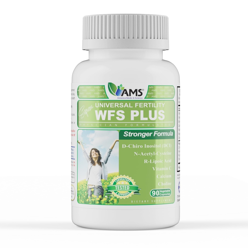 America Medic & Science WFS Plus Fertilitet Kosttilskud til kvinder (90 kapsler) Understøtter Ovulatory Health Budd124; Natural Preconsion Vitaminer, Reproductive Aid, med D- Chiro Inositol, DHA Budding124; 15-Day Supply.