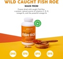 Paleodal Wild fanget fisk Roe - DHA / EPA, Fuld Spectrum Omega -3 Fedtsyrer - Betændelse, Vision, Mood, Immunitet Boost - 28 Servering