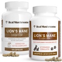 Ægte svampe Lions Mane for mennesker (120ct) og Kæledyr (120ct) - Bundle for Cognition & Immunity - Vegan, Non- GMO, Gluten- Free, Grain- Free Mushroom Extract Supplements