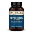 Dr. Mercola betaine HCL & Pepsin - fordøjelsesstøtte supplement til pH balance - hjælpemidler Mineral & Nutrient Absorption - fordøjelsesstøtte - non-GMO, gluten- fri & soy- fri - 90 kapsler (30 Servere)