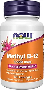 Now Supplements, Methyl B- 12 (Methylcobalamin) 1000 mcg, Nervesystemet Health *, 100 Lozenges