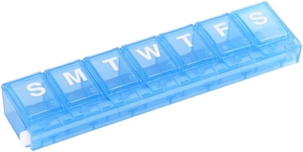 EZY DOSE Ugentlig (7-dag) Pill Case, Medicine Planner, Vitamin Organizer, små låseafdelinger for at sikre receptpligtig medicin og forhindre utilsigtet spild, farve kan Vary, BPA gratis