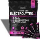 Forstærket electrolyte Powder Stick Packs (Black Cherry) w / 0 Sugar + BCAAs + B- Vitaminer Electrolyte Supplement w Kalium Zink & Magnesium for Hydration - Keto Electrolytes