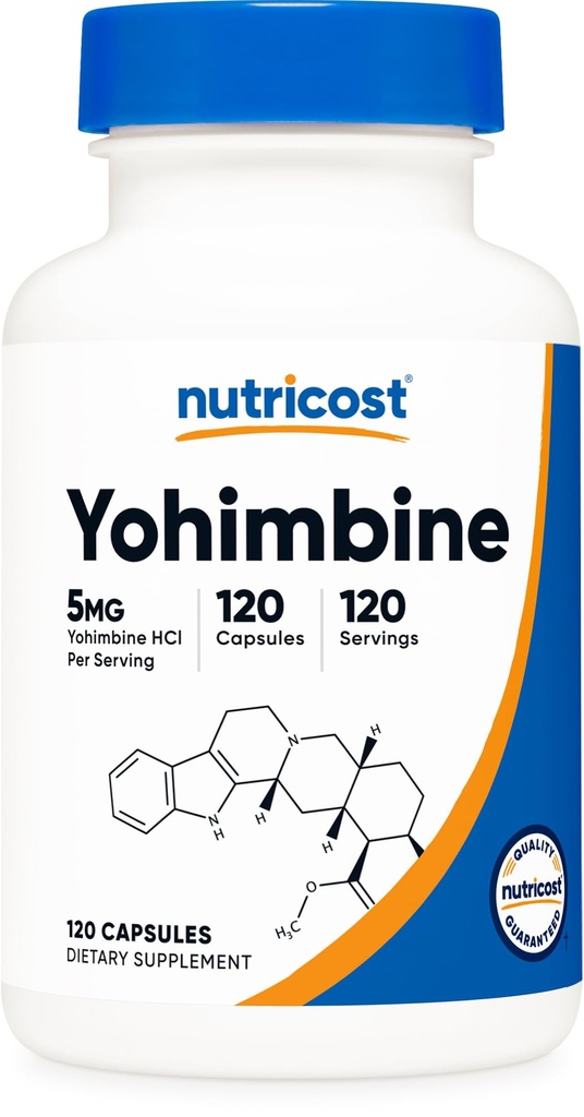 Nutricost Yohimbin HCl 5mg, 120 kapsler - Gluten Free and Non- GMO