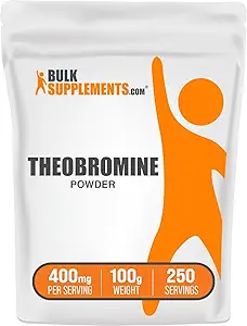 Bulk Supplements.com Theobromin Powder - Theobromin Supplement, Nootrop Supplement - Energistøtte, Gluten Free, 250 Servere, 100g (3.5 oz) (Pack of 1)