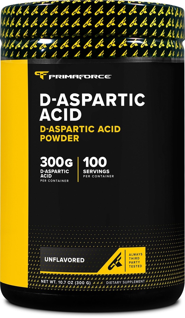 Primaforce D-Aspartic Acid 300 Grams (100 Servings), Unflavored, Vegetarian, Non-GMO