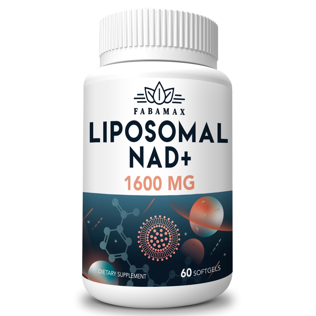 1600 mg Liposomal NAD Supplement, 98% Pure NAD + Supplement, Superior Absorption, Alternativ til Nicotinamid Riboside eller NADH to Boost NAD + for Aging Defense, Energy, Longevity, 60 Softgels