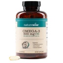 NatureWise Omega 3 Fish Oil - 500 mg per pille - EPA & DHA - Immunstøtte, Hjerne Sundhed & Optimal Wellness - Gluten og Soy Free, Non- GMO - 180 Softgels [6-måned Supply]