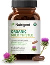 USDA Organic Milk Thistle Supplement 25: 1 Extract, 8750 mg Strength, Silymarin Supplement 280 mg, Flydende Organiske Kapsler, Leversundhed & Detox Support, Non- GMO, 60 Greve