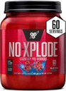 BSN N.O.-XPLODE Pre Workout pulver, Energi supplement til mænd og kvinder med Creatin og Beta- Alanine, Flavor: Blue Raz, 60 Servere