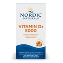 Nordic Naturals Vitamin D3 5000, Orange - 120 Mini Soft Gels - 5000 IE Vitamin D3 - Understøtter sunde knogler, Mood & immunsystem funktion - Non- GMO - 120 Servere