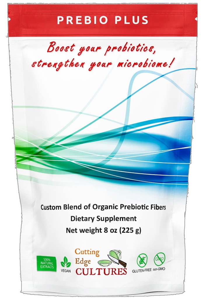 Skæring Edge Kulturer Prebio Plus Prebiotic Fiber Powder Best Custom Blend of Organic Prebiotic Fibers Dietary Supplement 8 oz