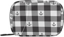 Sort og hvid lagt Anchor Pill Box 7 Dag Pill sag Travel Pill Organizer Bag med lynlås Portable ugentlige sag Kompakt størrelse for Vitamin Supplement Holder