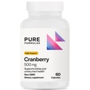 PureFormulas Cranberry 500 mg - Understøtter nyre- og urinvejssygdomme - Antioxidant supplement til immunforsvar og cellulær sundhed - Tranebær piller til kvinder & mænd - Non- GMO - 60 kapsler