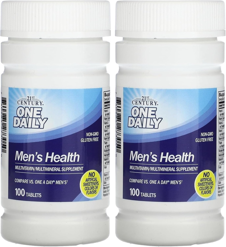 21 Century One Daily Men 's Health Tablets, 100 Greve (Pack of 2)