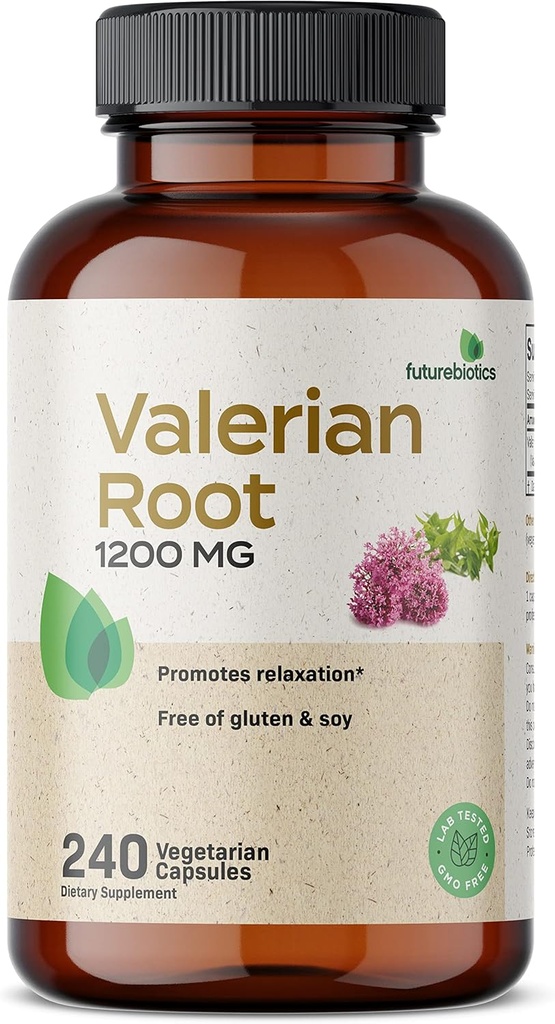 Futurebiotika Valerian Root 1200 MG fremmer afslapning Non- GMO, 240 Vegetariske kapsler