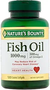 Nature 's Bounty 300 mg Omega-3 Fish Oil 1000 mg Softgels 120 Coated Soft Gels (pakke med 2)