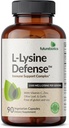 Futurebiotika L- Lysin Defense immunforsvar Support Complex 1500 MG Per servering med C-vitamin, zink, Olive Leaf & hvidløg - non-GMO, 90 Vegetariske kapsler