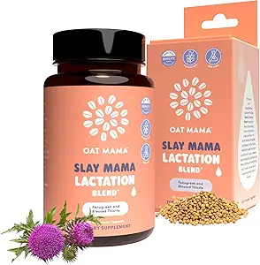 OAT MAMA Organic Lactation Supplement - 'Slay Mama' Velsignet Thistle & Fenugreek kapsler - Herbal Amning Blend, Postpartum Support til ammende mødre