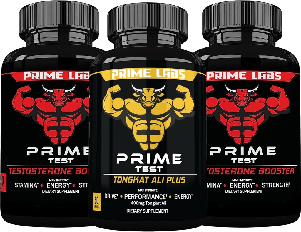 Prime Labs Prime Test Testosteron Booster (60 ct, 2- Pack) + Tongkat Ali Plus (60 ct)