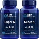 Life Extension Super K, 150 Softgels (pakke med 2) med vitaminer K og K2