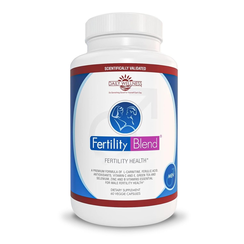Daglig wellness for mænd - Mandlige fertilitet kosttilskud, Vitamin Blend piller - Mandlige greve Pre- Conception for ham - Fertilitet kosttilskud til mænd - 60 kapsler, 1 pakke