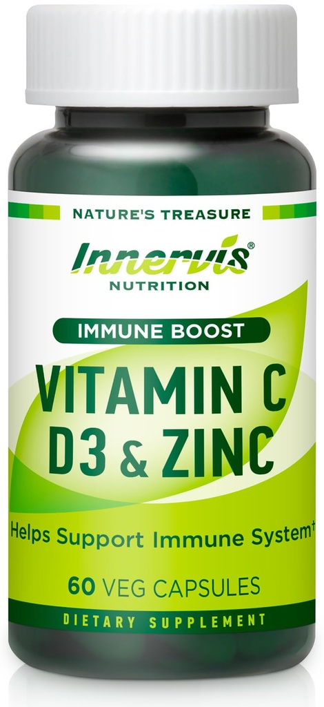 Immunboost Complex - vitamin C 900mg, D3 2.500 IE & Zink 25mg til immunsystemet Support, 72 Veggie Caps