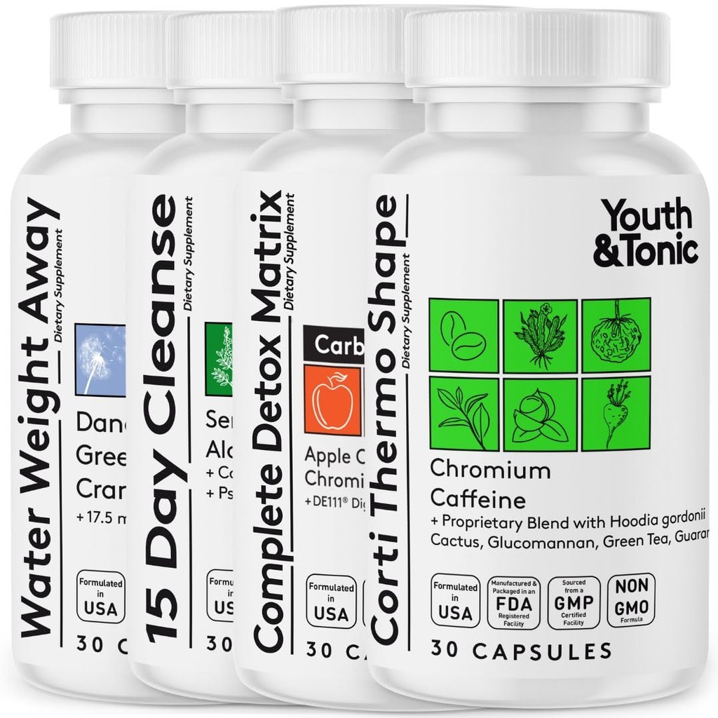 Unge & Tonic CortiThermo Shape Detox Cleanse Kick Off Weight Management - 120 piller