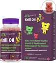 LYL Krill Oil Kid Gummy Bears med D-vitamin 3, E-vitamin og A-vitamin - fosfolipid-bound Omega 3 for sund vækst og udvikling - vingummi Bears med Orange, Apple & Hindbær Smag (pakke med 30)