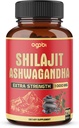 agobi 210 Kapsler - 600mg Shilajit Supplement med 400mg Organic Ashwagandha Root - Shilajit Pure Himalayan Organic for Energy Production, Immunsystemet Brain Health, Focus & Concentration