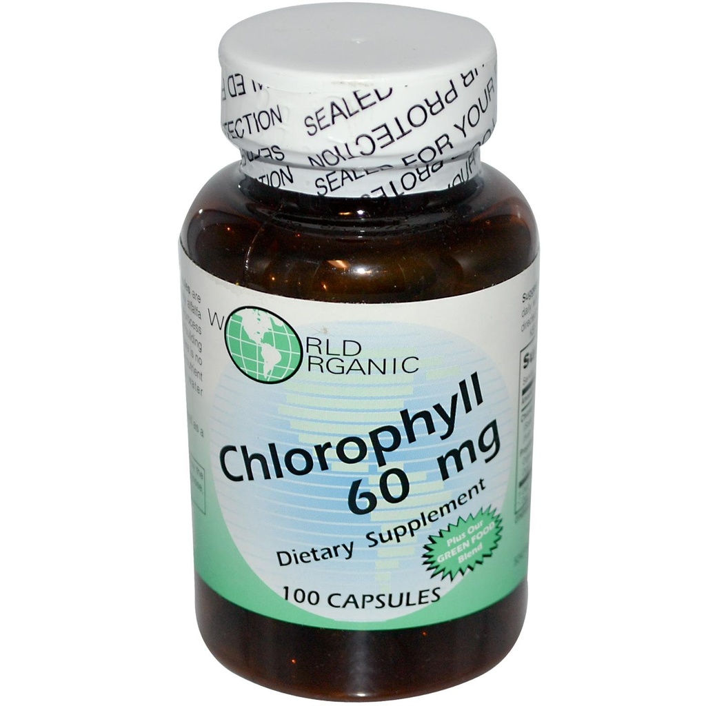 World Organic Mega Chlorophyll, 100 mg, kapsler, 60 kapsler