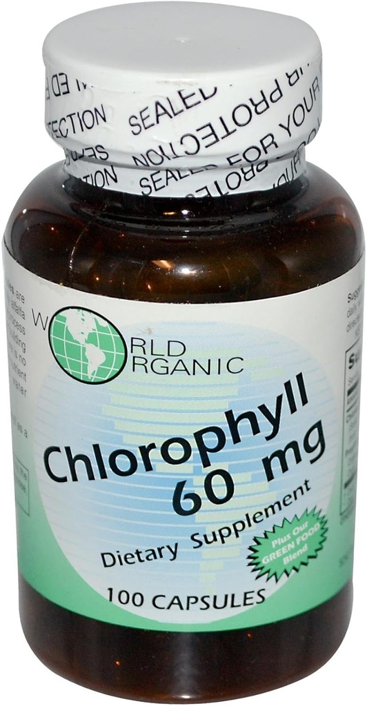 World Organic Mega Chlorophyll, 100 mg, kapsler, 60 kapsler