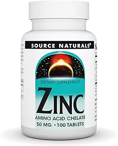 Source Naturals Zink Aminosyrechelat - 50 mg - 100 tabletter