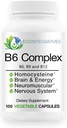 B6 Complex Vegan Vitamin B6, B9 Folat, B12 Methylcobalamin Understøtter cardiovaskulær, Neuromuskulær, Nervesystemet, Homocystein, Energi, Blodceller & Knoe Sundhed 100 Caps