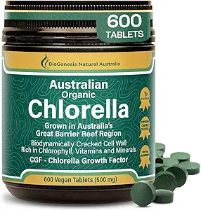 Biogenese Organic Chlorella tabletter - 600 Count (500mg)