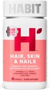 Habit Hair, Skin & Nails Supplement (60 Capsules) - New Look, Supports Skin Hydration, Hair & Nail Strength, Biotin 2000mcg, Vitamin A & C, Hyaluronic Acid, Rosehip, Vegan, Non-GMO (1 Pack)