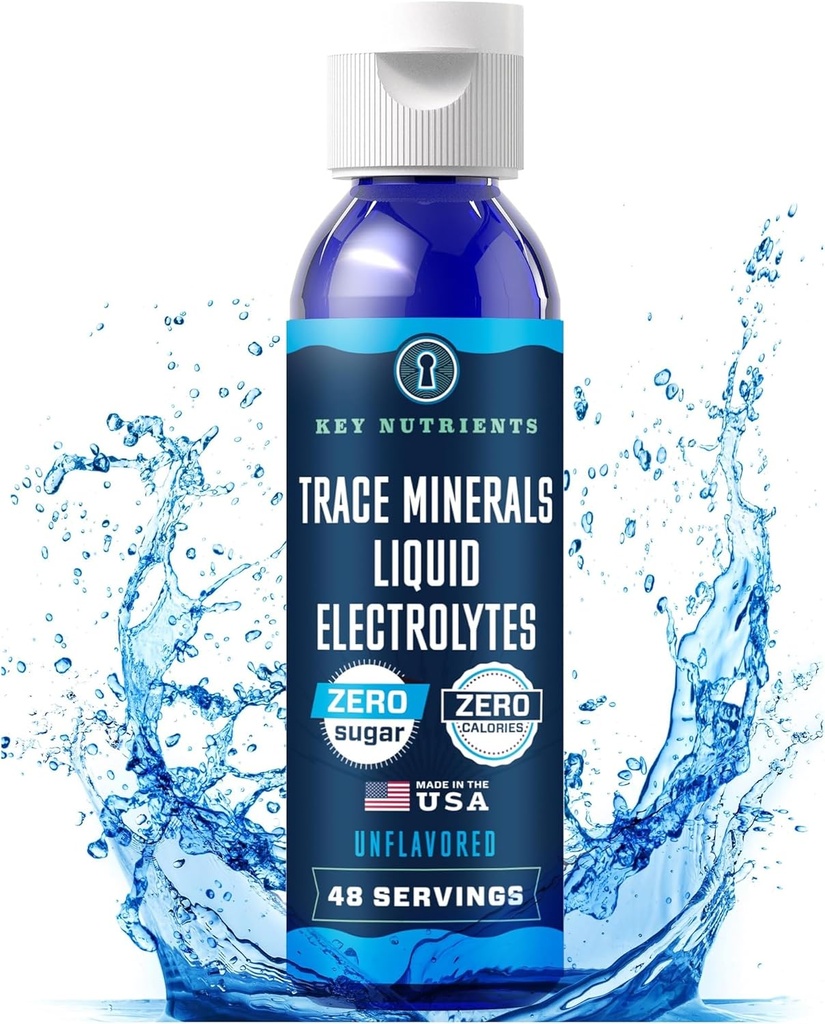 KEY NETRIENSER Sporing Mineraler Flydende elektrolytter til hydrering Inddrivelse 4oz - Elektrolyte Drops, Elektrolyte Vand, Keto Elektrolytes - Mineral Drops til Drikkevand
