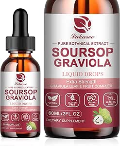 Soursop Graviola Liquid Drop - Pure Leave & Fruit Complex - 4X Effektivitet - Soursop Bitters Liquid for Immunitet, Lever & Antioxidant, Herbal Good, 1 Måned Supply, 2 Fl Oz
