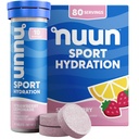 Nuun Sport Electrolyte Tablets with Magnesium, Calcium, Kalium, Chlorid & Natrium, Gluten Free & Vegan, Strawberry Lemonade, 8 Pack (80 Servere i alt)