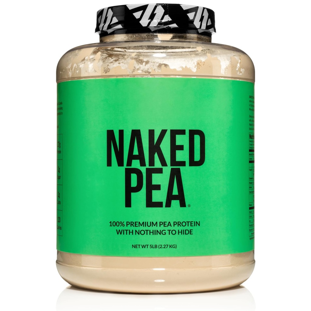 NAKED Pea - 5LB 100% Pea Protein Powder fra nordamerikanske gårde - Unflavored Vegan Pea Protein Isolate - Plant Protein Powder, Let at synliggøre - 76 Serveringer